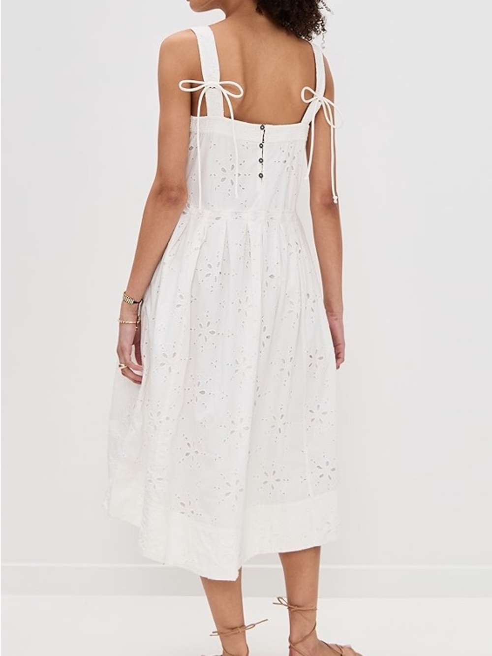 Free People White Eyelet Midi Dress - Picture 7 of 13